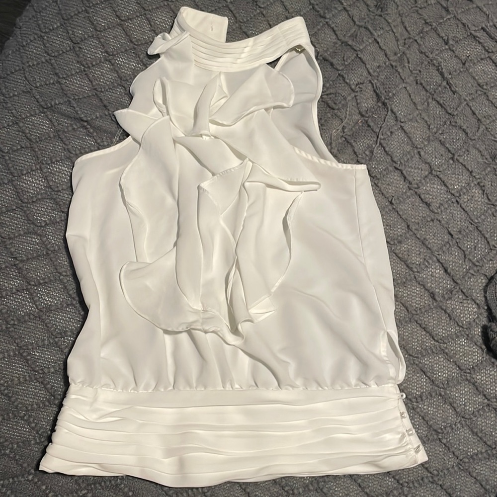 Dressy sleeveless top with ruffles